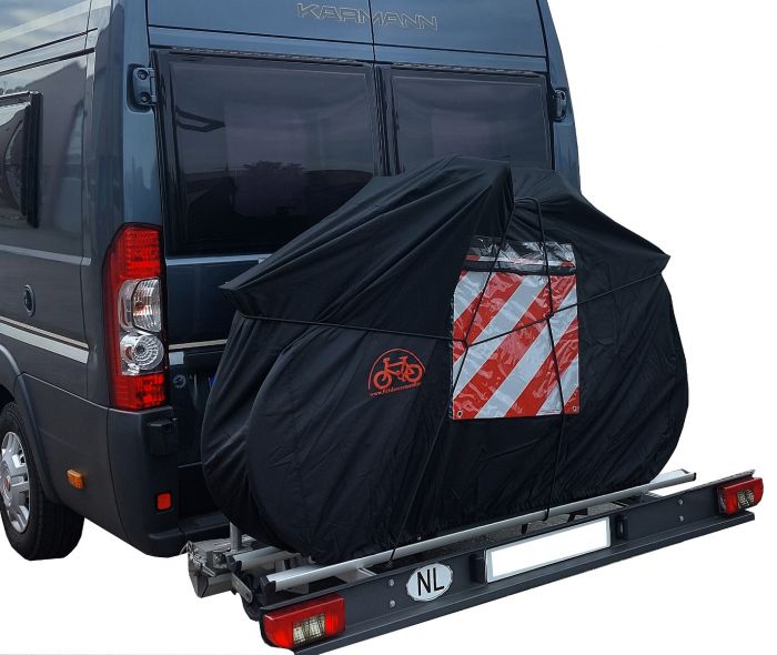 belasting Lounge ondanks Hoes voor fiets achter de camper/ camperbus